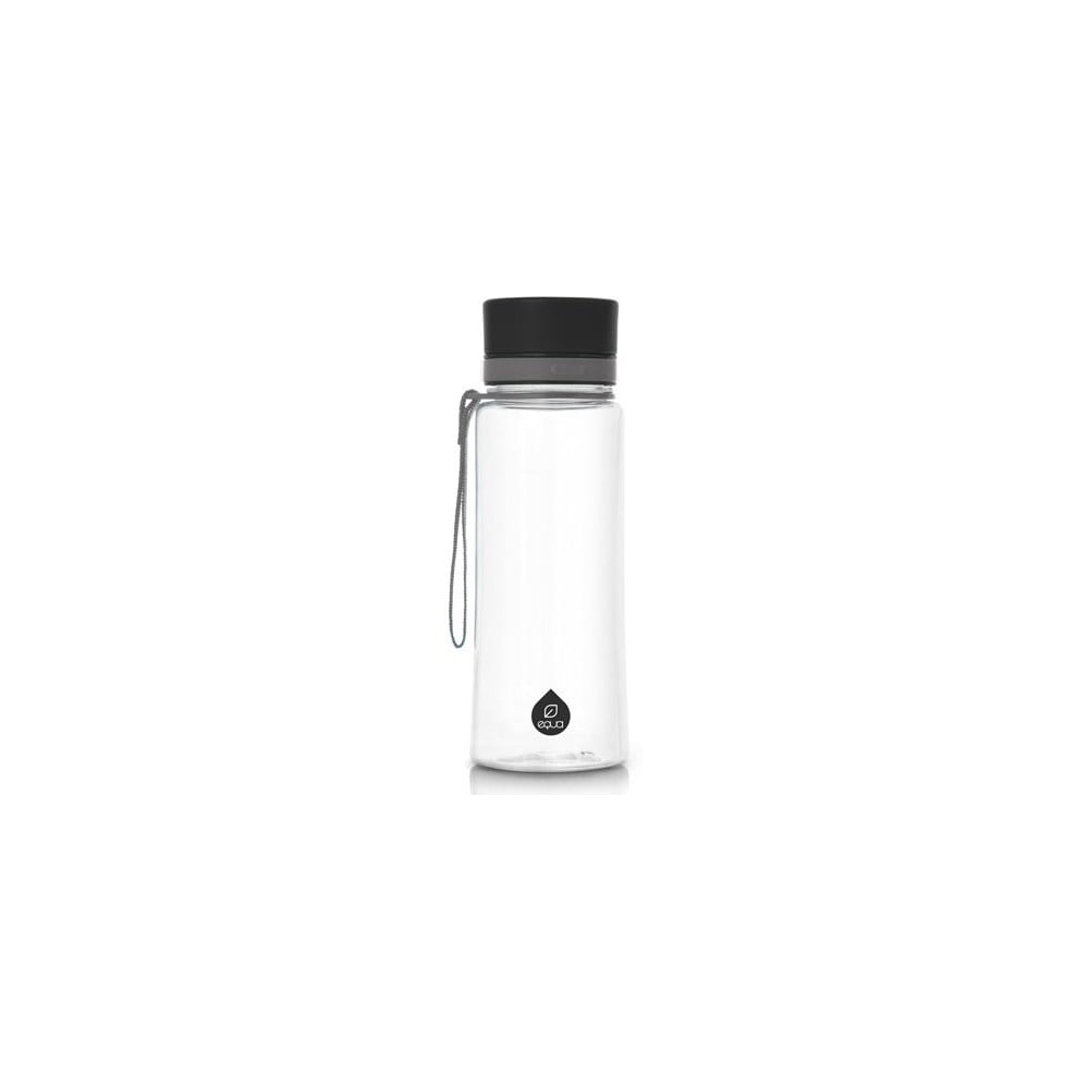 E-shop Plastová fľaša Equa Plain Black, 0,6 l