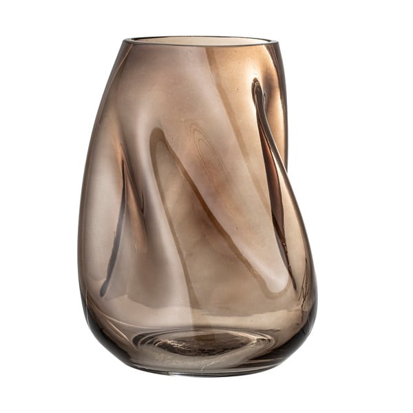 Hnedá sklenená váza Bloomingville Ingolf, výška 26 cm