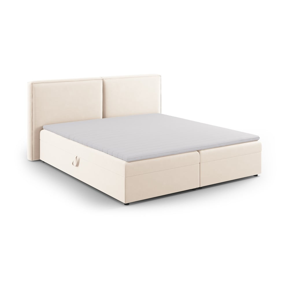 Krémovobiela boxspring posteľ s úložným priestorom 160x200 cm Arendal – Cosmopolitan Design