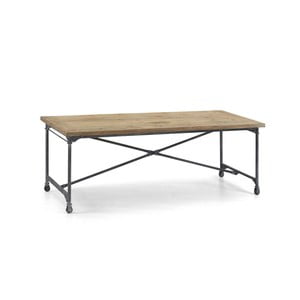 Pojazdný jedálenský stôl z jedlového dreva Miloo Home Loft, 230 x 90 cm