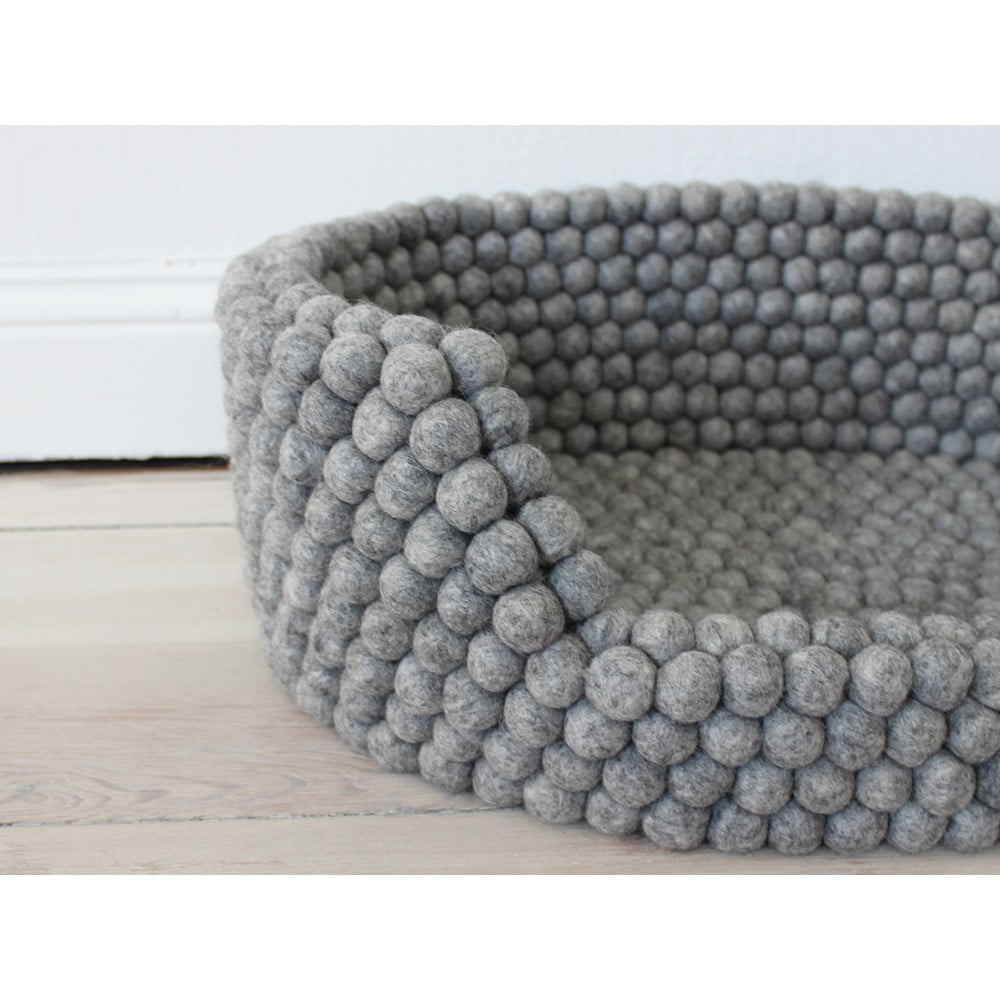 Obrázok Oceľovosivý guľôčkový vlnený pelech pre domáce zvieratá Wooldot Ball Pet Basket, 60 x 40 cm