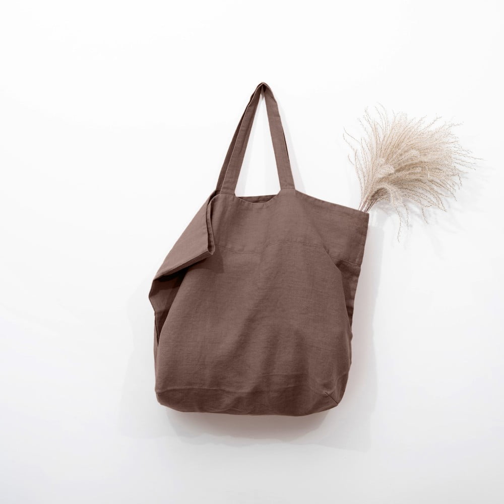 E-shop Hnedá ľanová nákupná taška Linen Tales