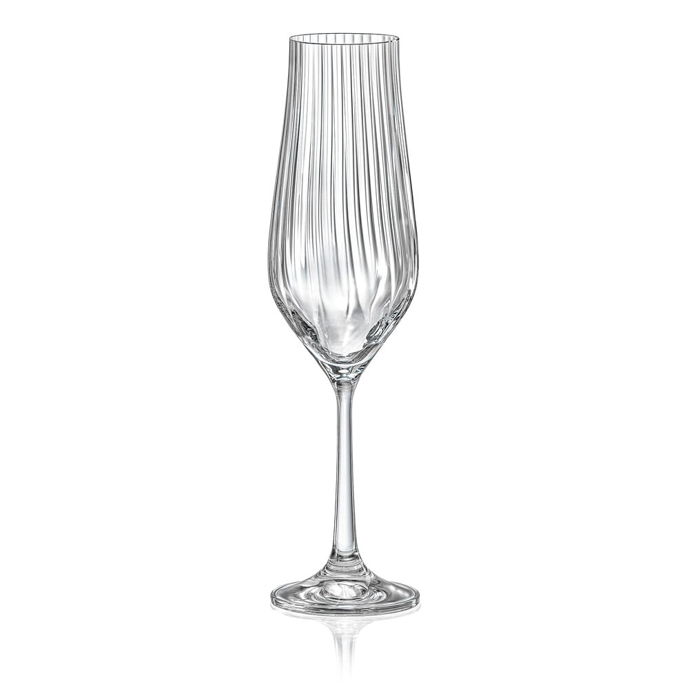 E-shop Súprava 6 pohárov na šampanské Crystalex Tulipa Optic, 170 ml