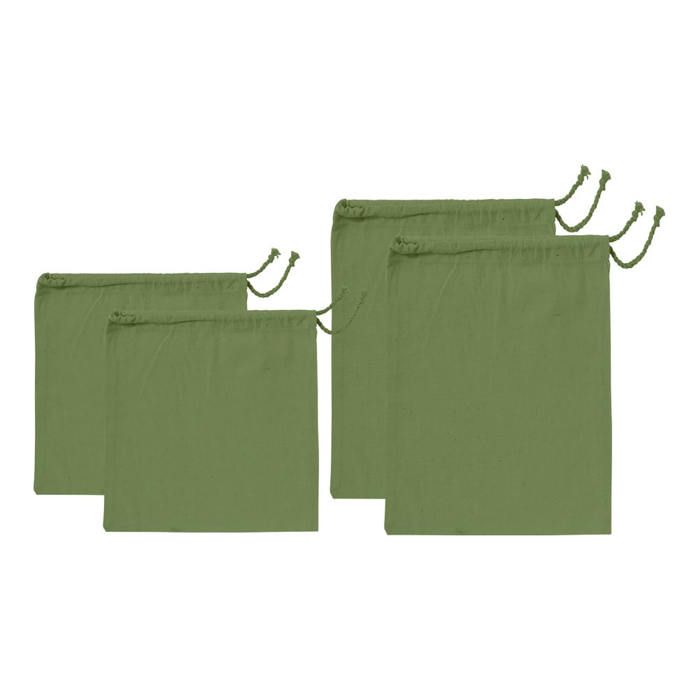 E-shop Súprava 4 zelených desiatových vreciek z recyklovanej bavlny Ladelle Eco