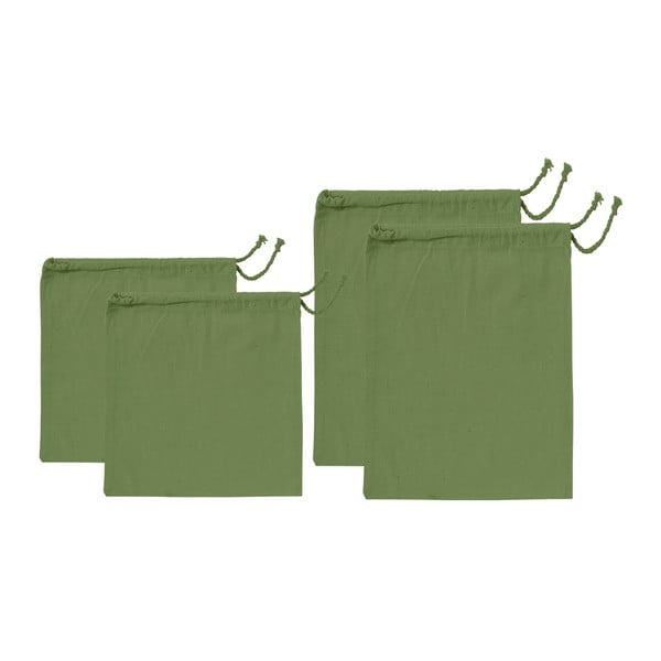 Súprava 4 zelených desiatových vreciek z recyklovanej bavlny Ladelle Eco