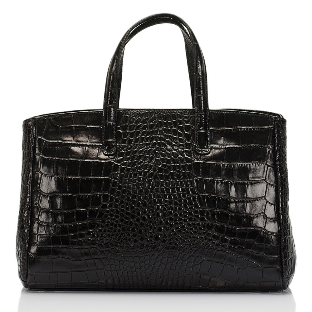 Čierna kožená kabelka Lisa Minardi Magnata