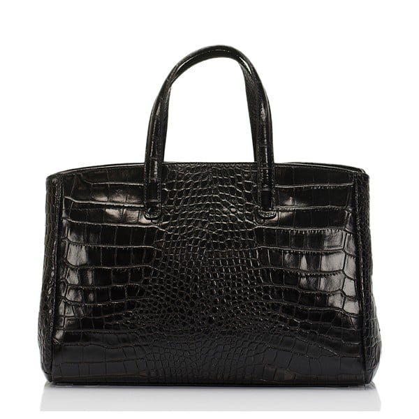 Čierna kožená kabelka Lisa Minardi Magnata