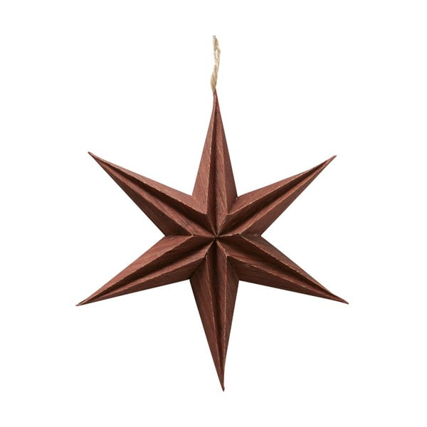 Hnedá vianočná papierová závesná dekorácia v tvare hviezdy Boltze Kassia, ø 20 cm