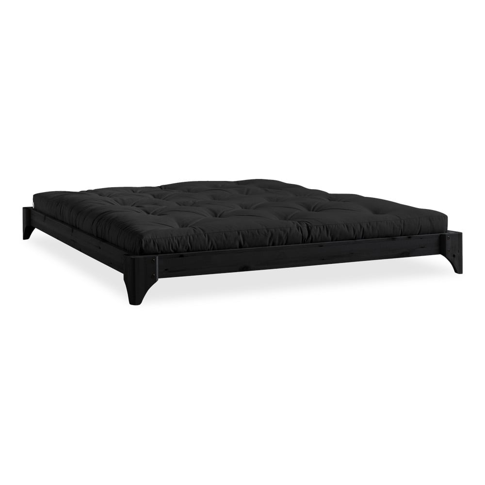 Obrázok Dvojlôžková posteľ z borovicového dreva s matracom Karup Design Elan Comfort Mat Black/Black, 140 × 200 cm