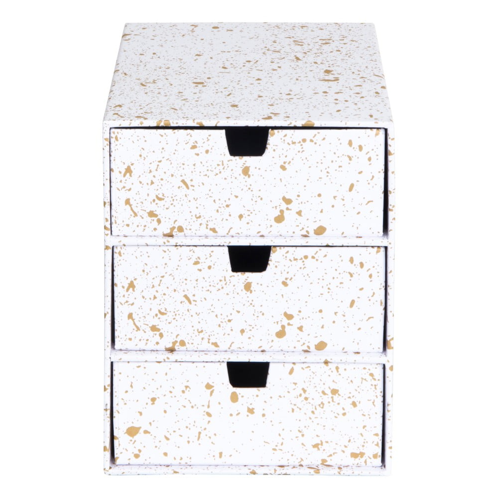 E-shop Zásuvkový box s 3 zásuvkami v zlato-bielej farbe Bigso Box of Sweden Ingrid
