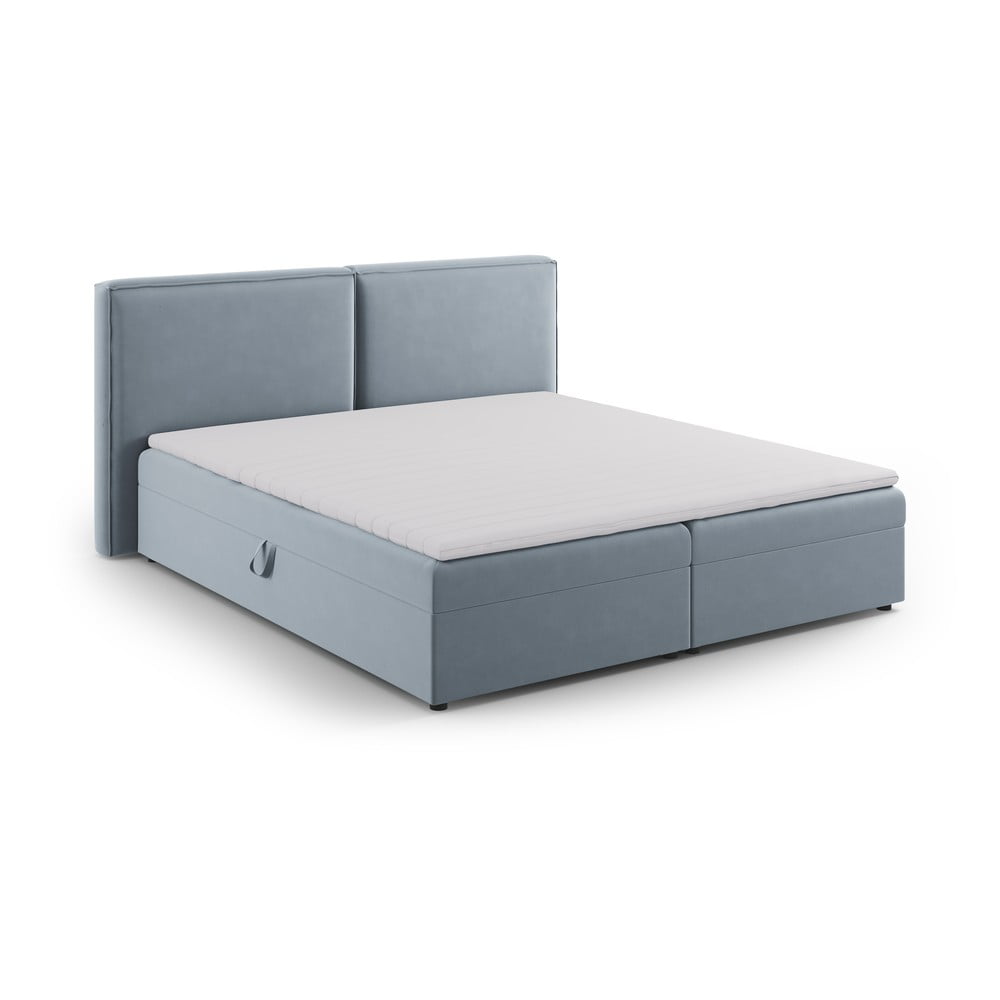 Svetlomodrá boxspring posteľ s úložným priestorom 160x200 cm Arendal – Cosmopolitan Design