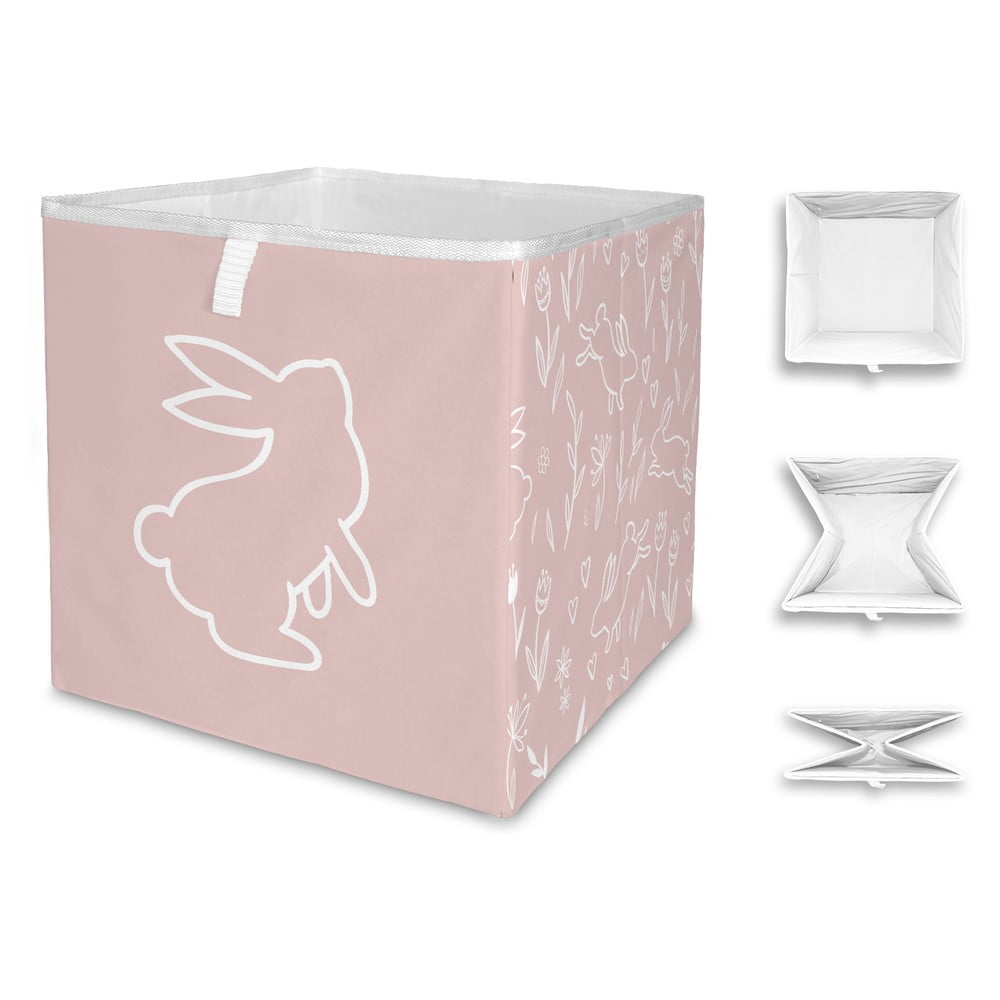E-shop Ružový látkový detský úložný box Sweet Bunnies - Butter Kings