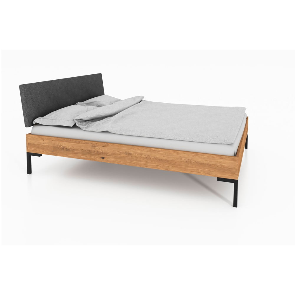 E-shop Dvojlôžková posteľ z dubového dreva s čalúneným čelom 180x200 cm Abises 1 - The Beds