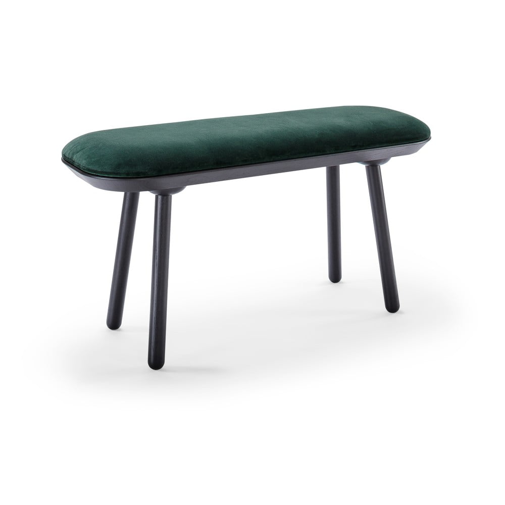 E-shop Zeleno-čierna zamatová lavica EMKO Naïve, 100 cm