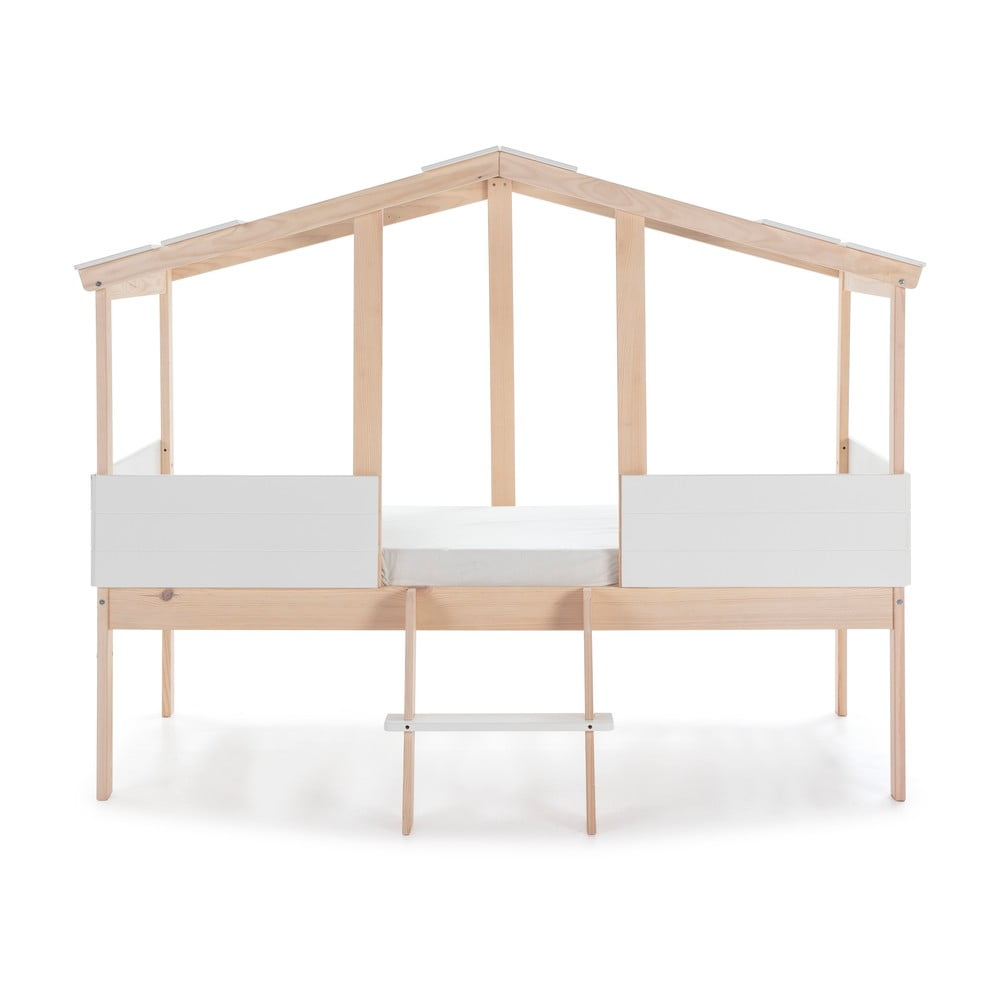 E-shop Biela vyvýšená detská posteľ Marckeric Parma, 90 x 190 cm