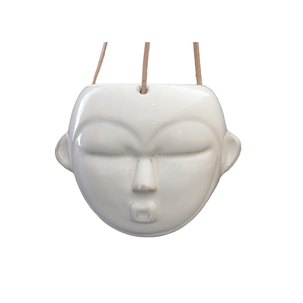 E-shop Biely závesný kvetináč PT LIVING Mask, výška 15,2 cm