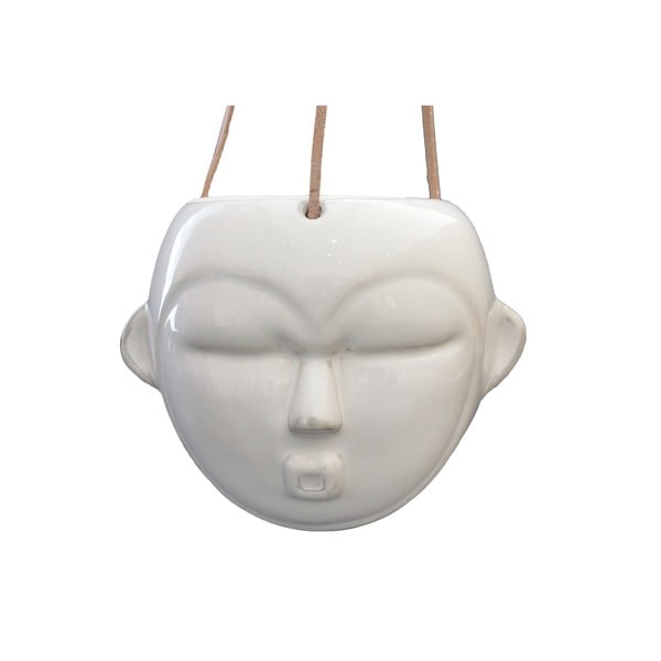 Biely závesný kvetináč PT LIVING Mask, výška 15,2 cm