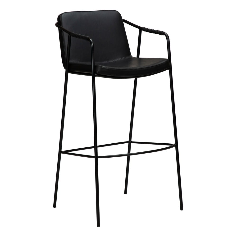 E-shop Čierna barová stolička z imitácie kože DAN-FORM Denmark Boto, výška 105 cm