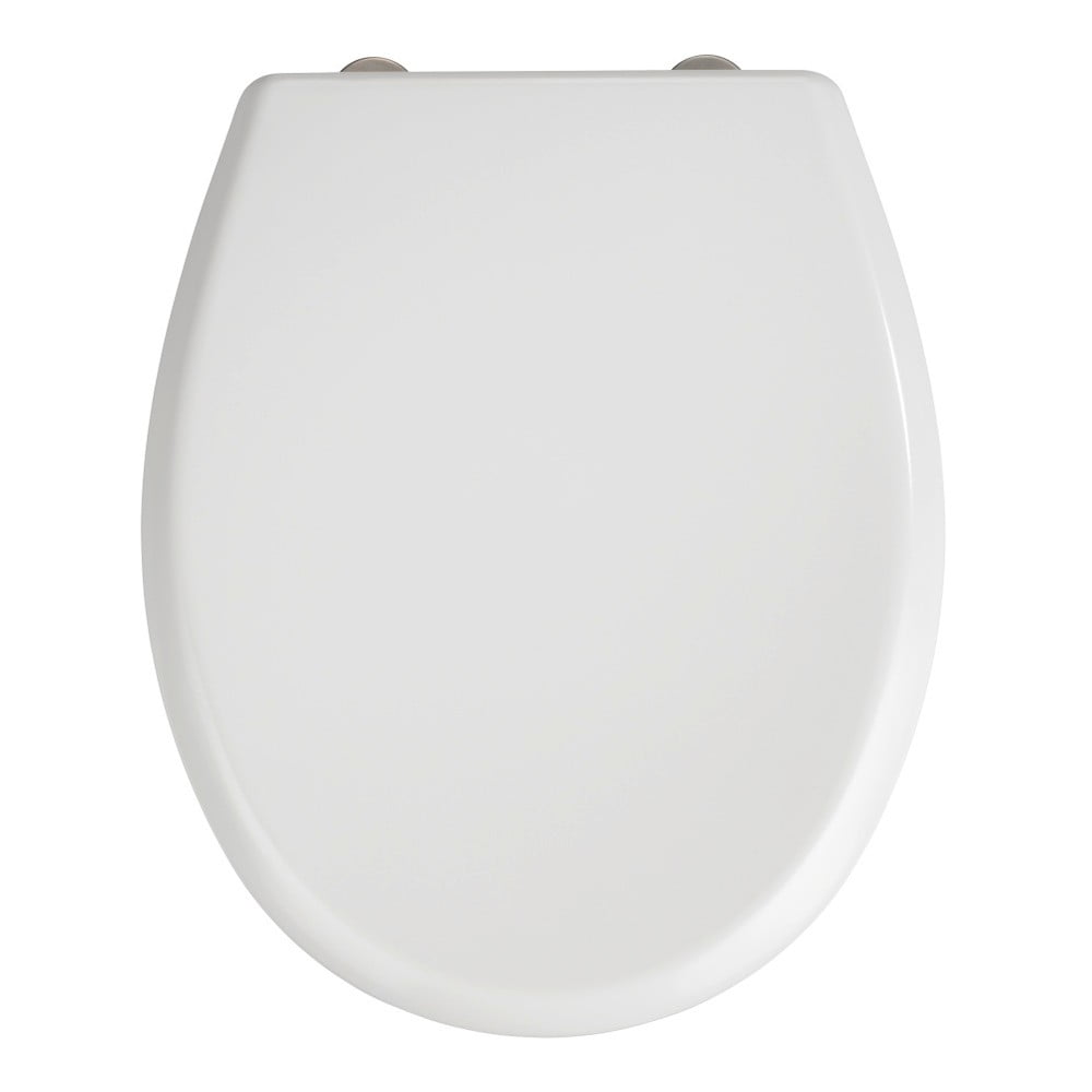 E-shop Biele WC sedadlo s jednoduchým zatváraním Wenko Gubbio, 44,5 × 37 cm