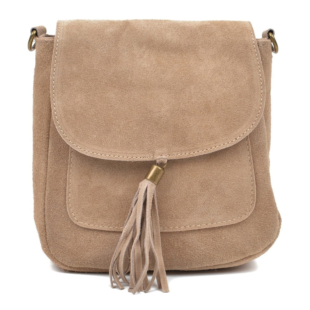 E-shop Béžová kožená taška cez rameno Anna Luchini
