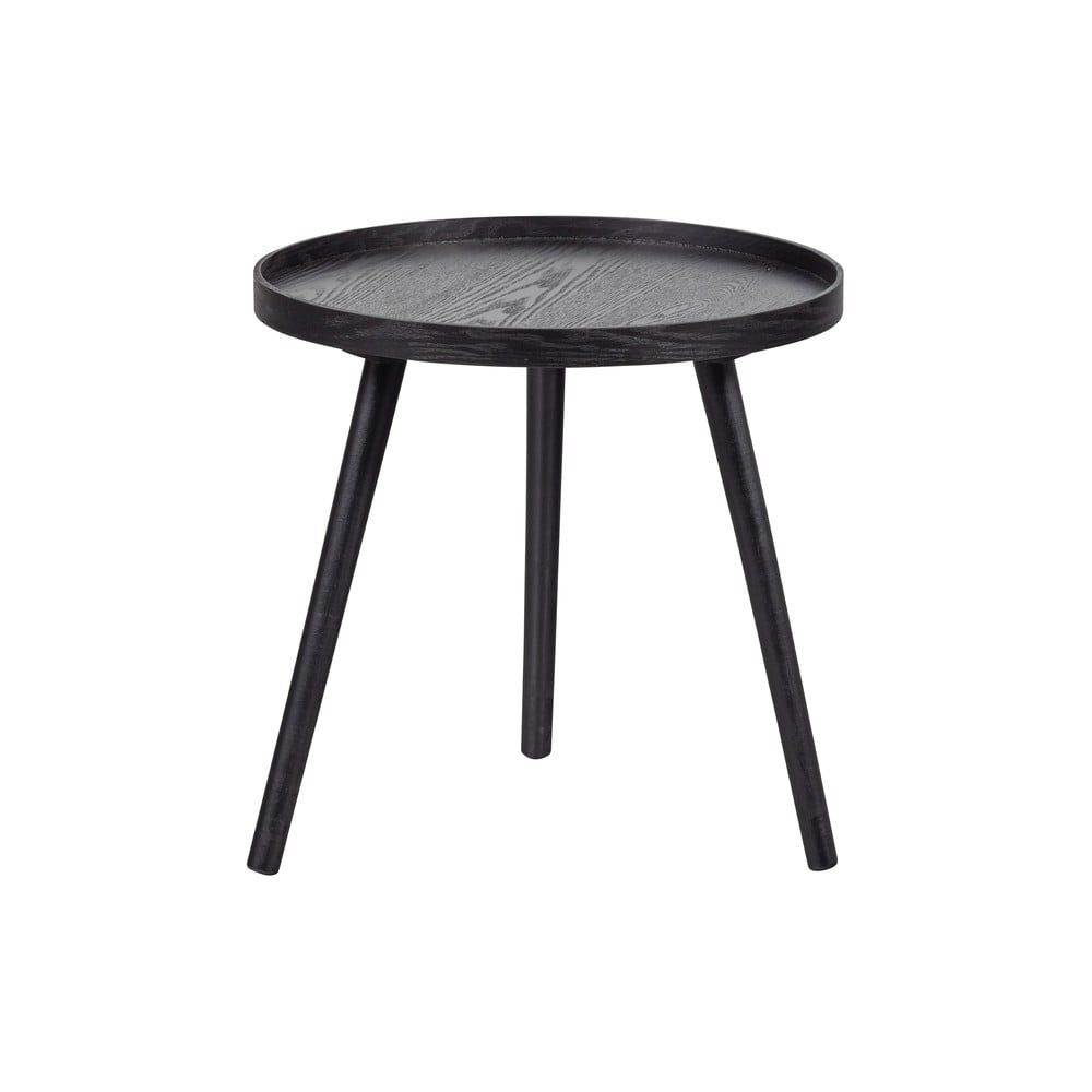 E-shop Čierny odkladací stolík WOOOD Mesa, ø 45 cm