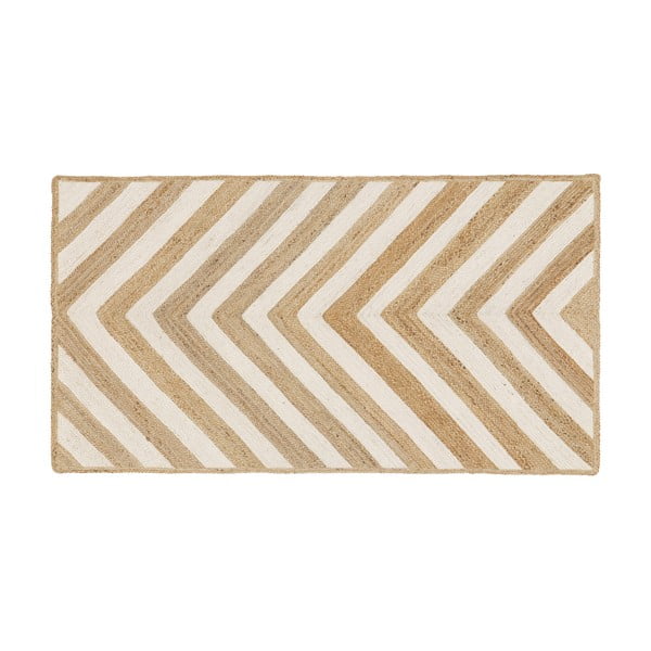 Béžový ručne tkaný jutový koberec Westwing Collection Eckes, 50 x 80 cm