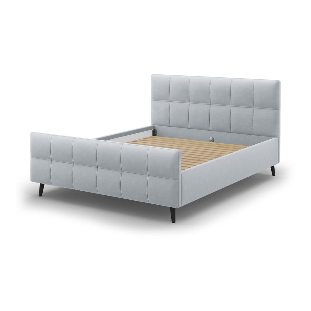E-shop Svetlosivá čalúnená dvojlôžková posteľ s roštom 160x200 cm Gigi - Micadoni Home