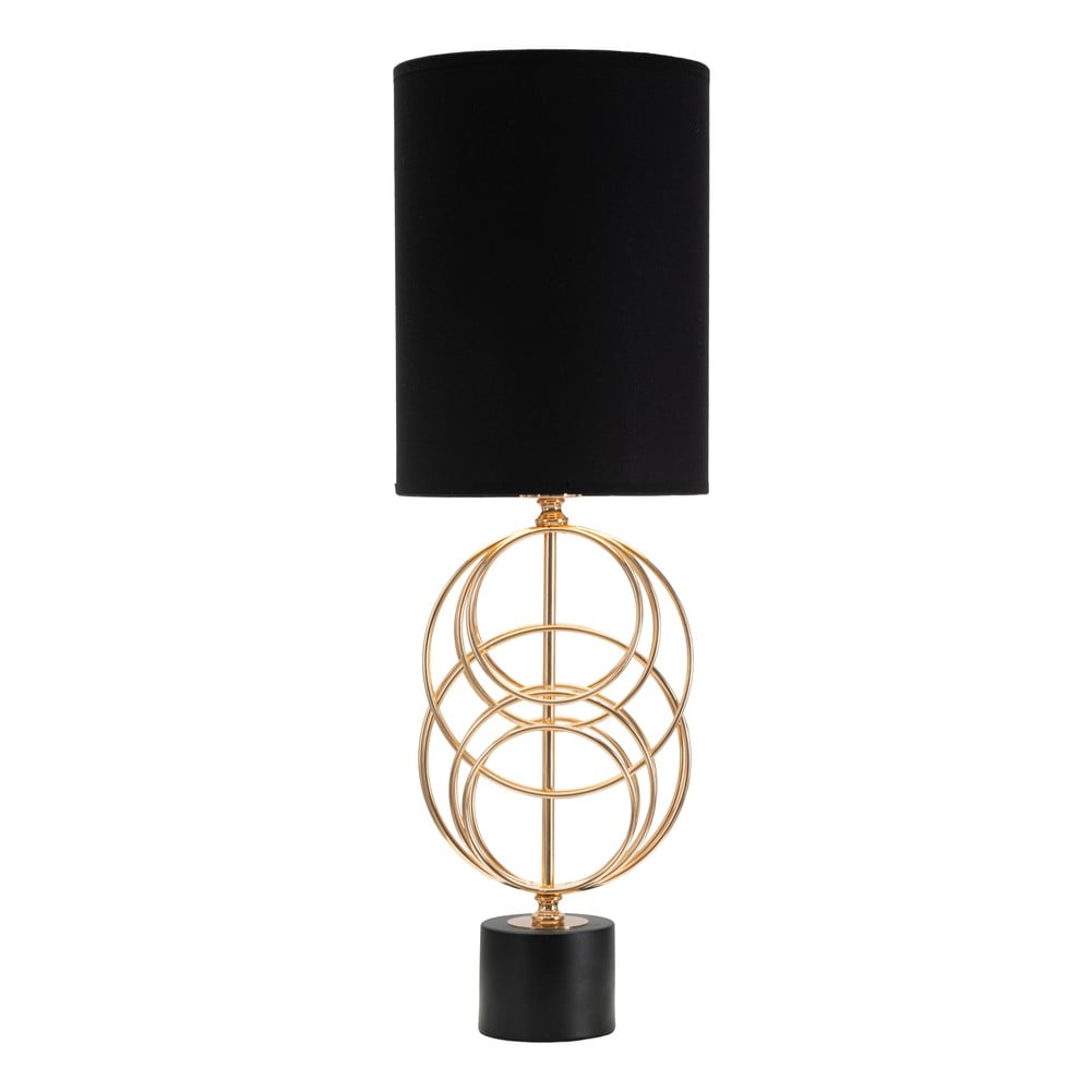 E-shop Čierna stolová lampa Mauro Ferretti Circly, výška 65 cm