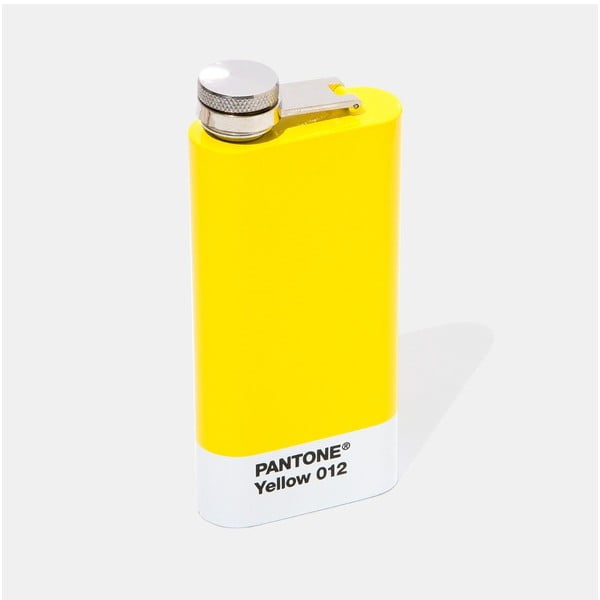 Žltá ploská fľaša Pantone, 150 ml