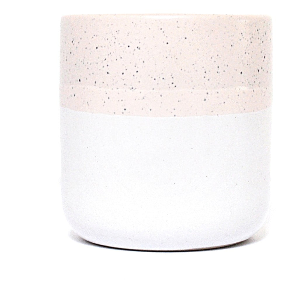E-shop Ružovo-biela kameninový hrnček ÅOOMI Dust, 400 ml