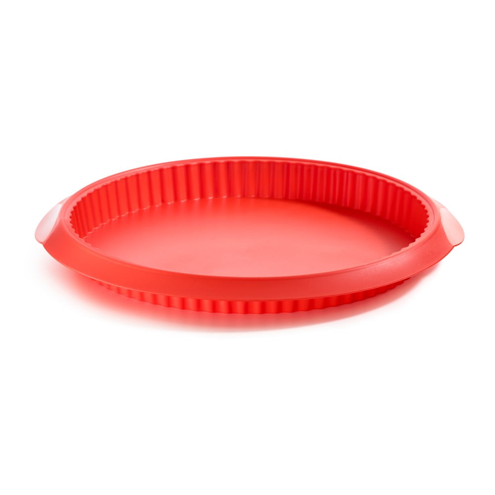 E-shop Červená silikónová forma na quiche Lékué, ⌀ 28 cm