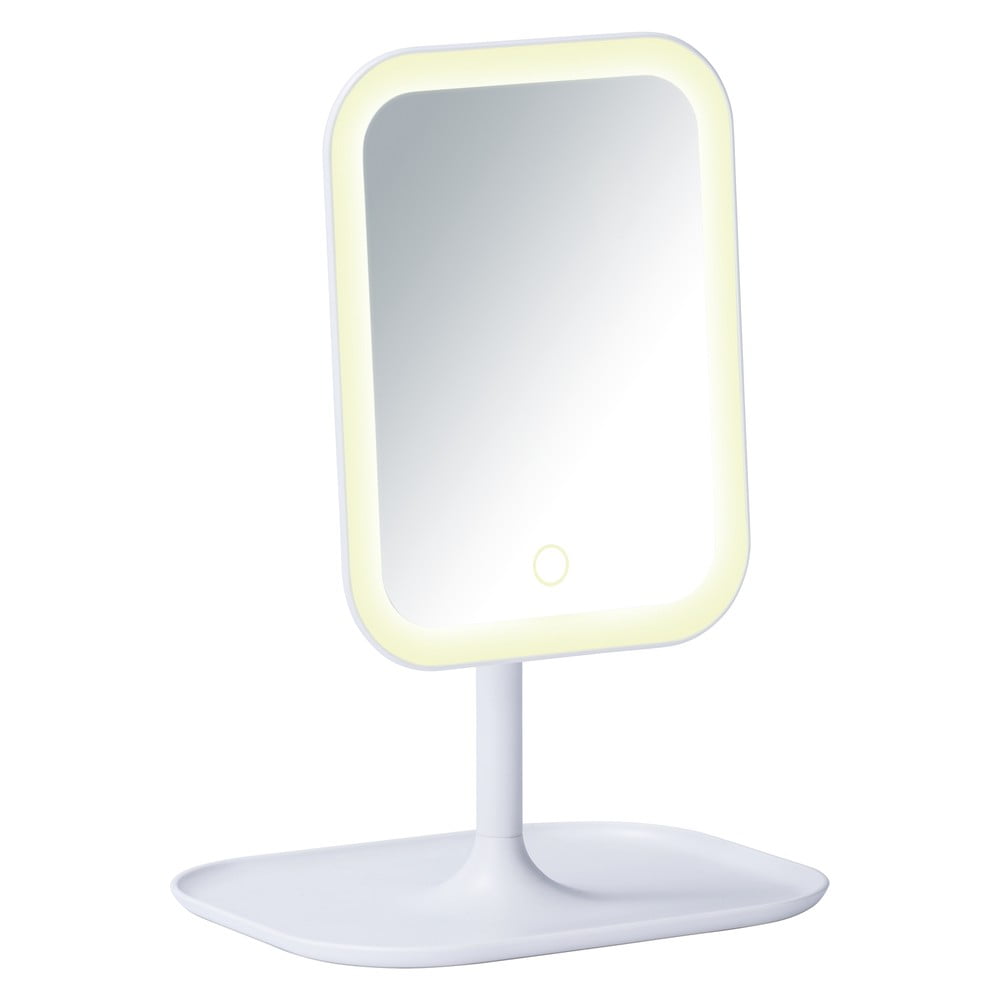 E-shop Biele kozmetické zrkadlo s LED podsvietením Wenko Bertolio