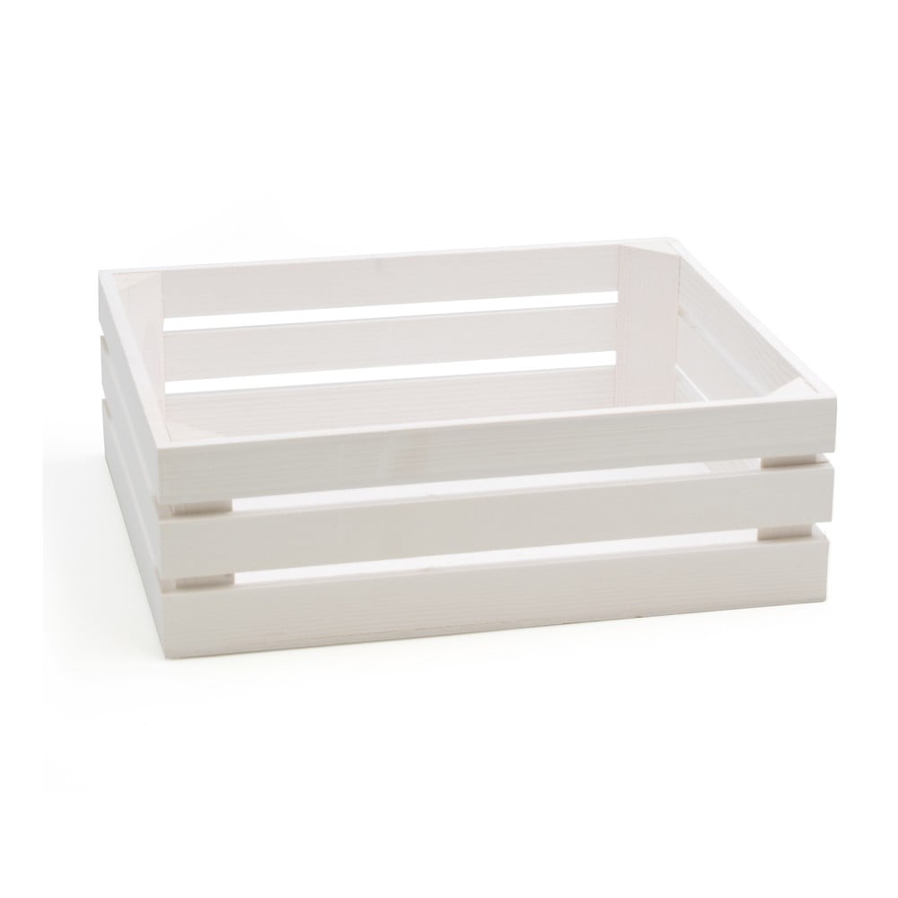 E-shop Biela škatuľa z jedľového dreva Bisetti Fir, 32 × 26 cm