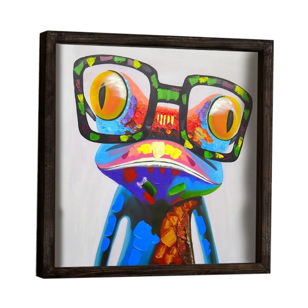 E-shop Dekoratívny zarámovaný obraz Frog, 34 × 34 cm