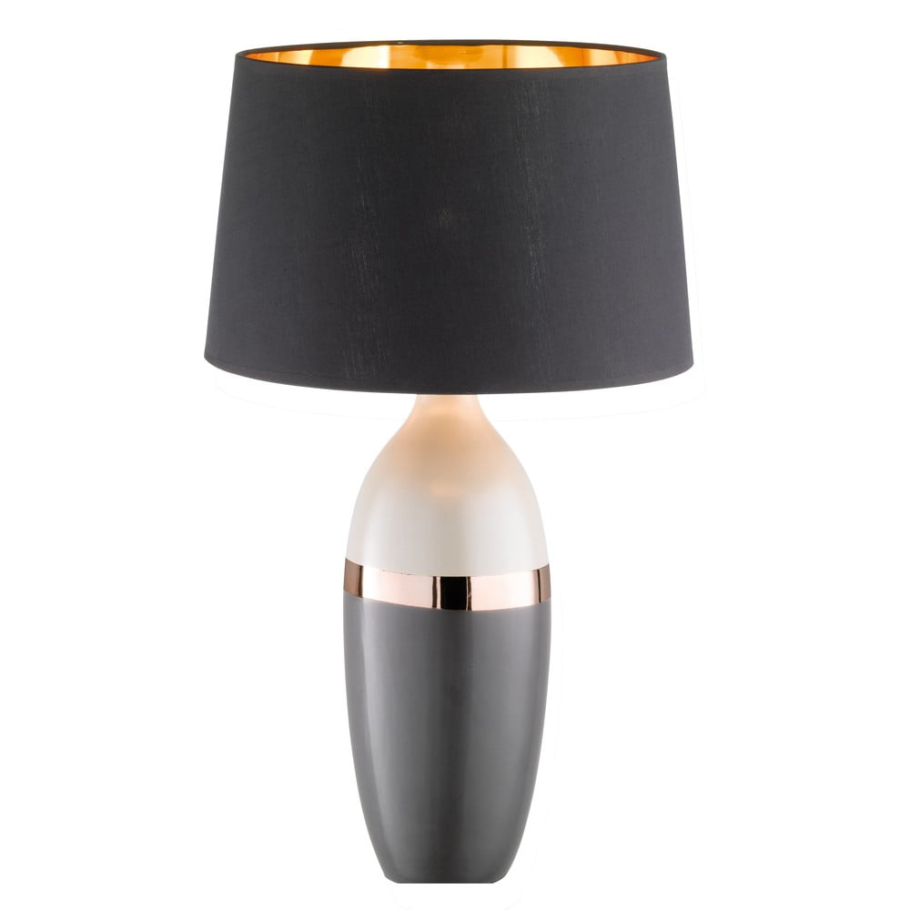 E-shop Čierno-sivá stolová lampa Fischer & Honsel Foro