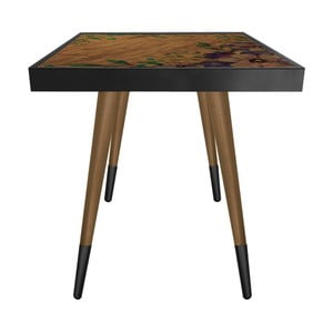 Príručný stolík Caresso Wooden Water Lily Square, 45 × 45 cm