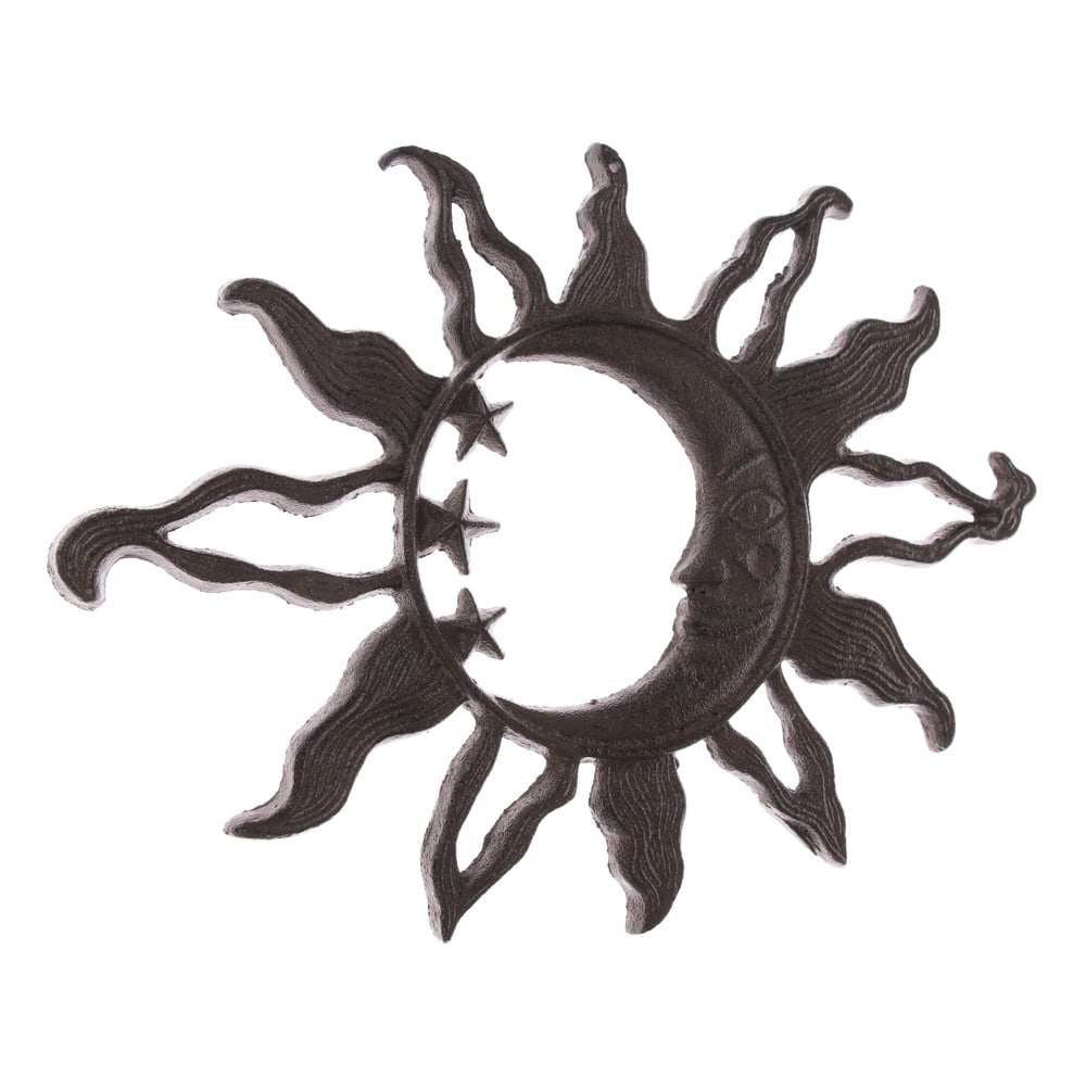 E-shop Čierna vonkajšia liatinová nástenná dekorácia Dakls Sun
