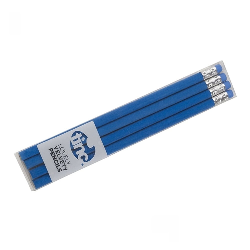 Sada 4 modrých zamatových ceruziek TINC Lovely