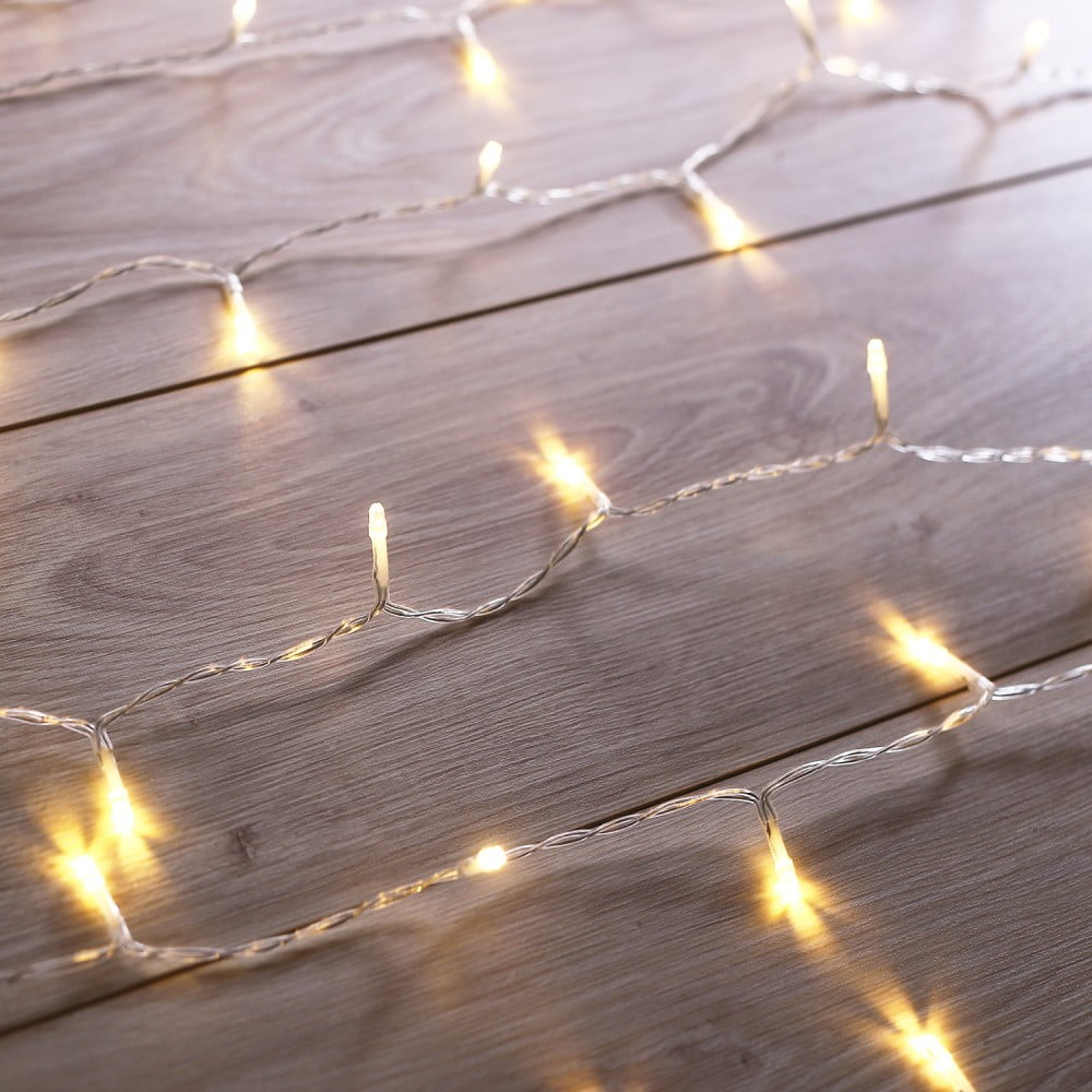E-shop Transparentná LED svetelná reťaz DecoKing Christmas, 200 svetielok, dĺžka 1 m