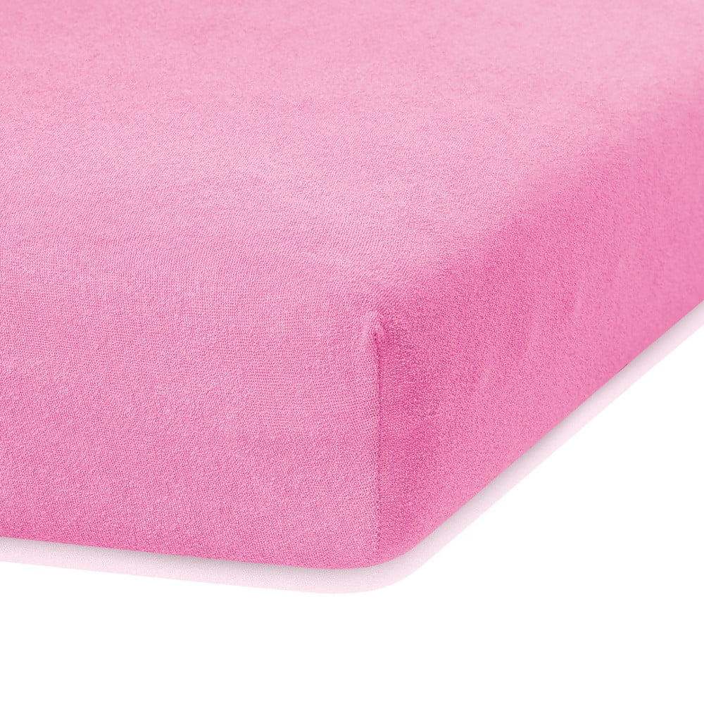 Obrázok Ružová elastická plachta na dvojlôžko AmeliaHome Ruby Pink, 220-240 x 220 cm