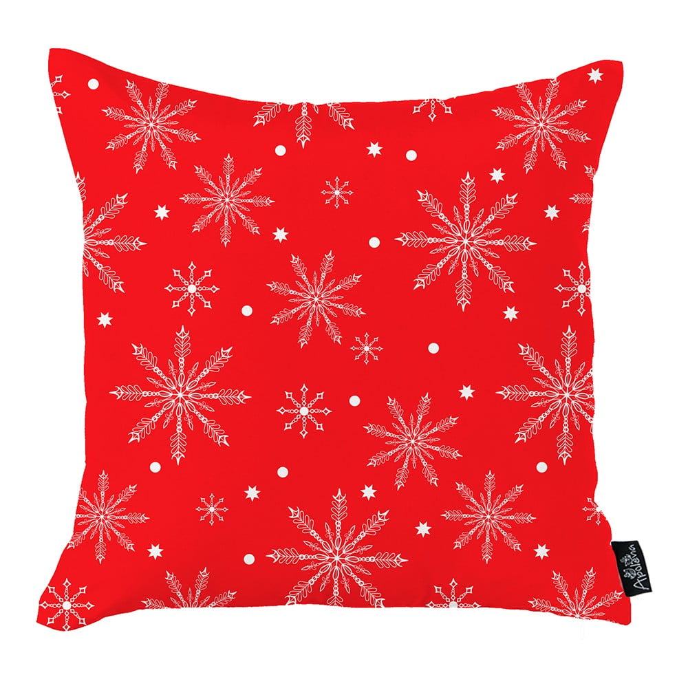 E-shop Červená vianočná obliečka na vankúš Mike & Co. NEW YORK Honey Christmas Snowflakes, 45 x 45 cm