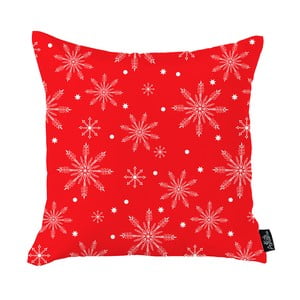 Červená vianočná obliečka na vankúš Apolena Honey Christmas Snowflakes, 45 x 45 cm