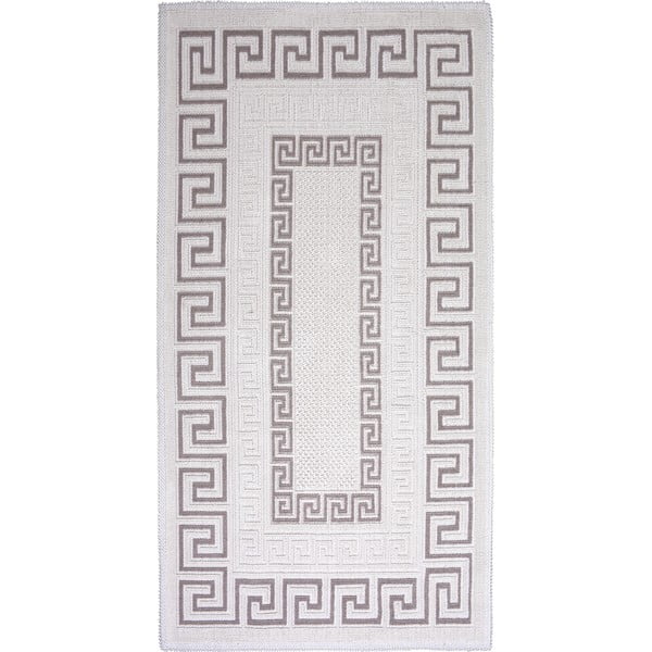 Sivo-béžový bavlnený koberec Vitaus Versace, 80 × 200 cm