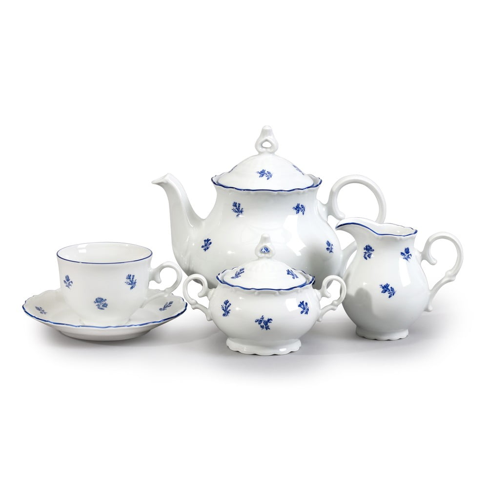 E-shop Porcelánová súprava na čaj s modrou kvetinkou Thun Ophelia
