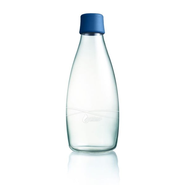 Tmavomodrá sklenená fľaša ReTap s doživotnou zárukou, 800 ml
