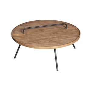 Konferenčný stolík s doskou z teakového dreva Miloo Home Lindo, ⌀ 90 cm