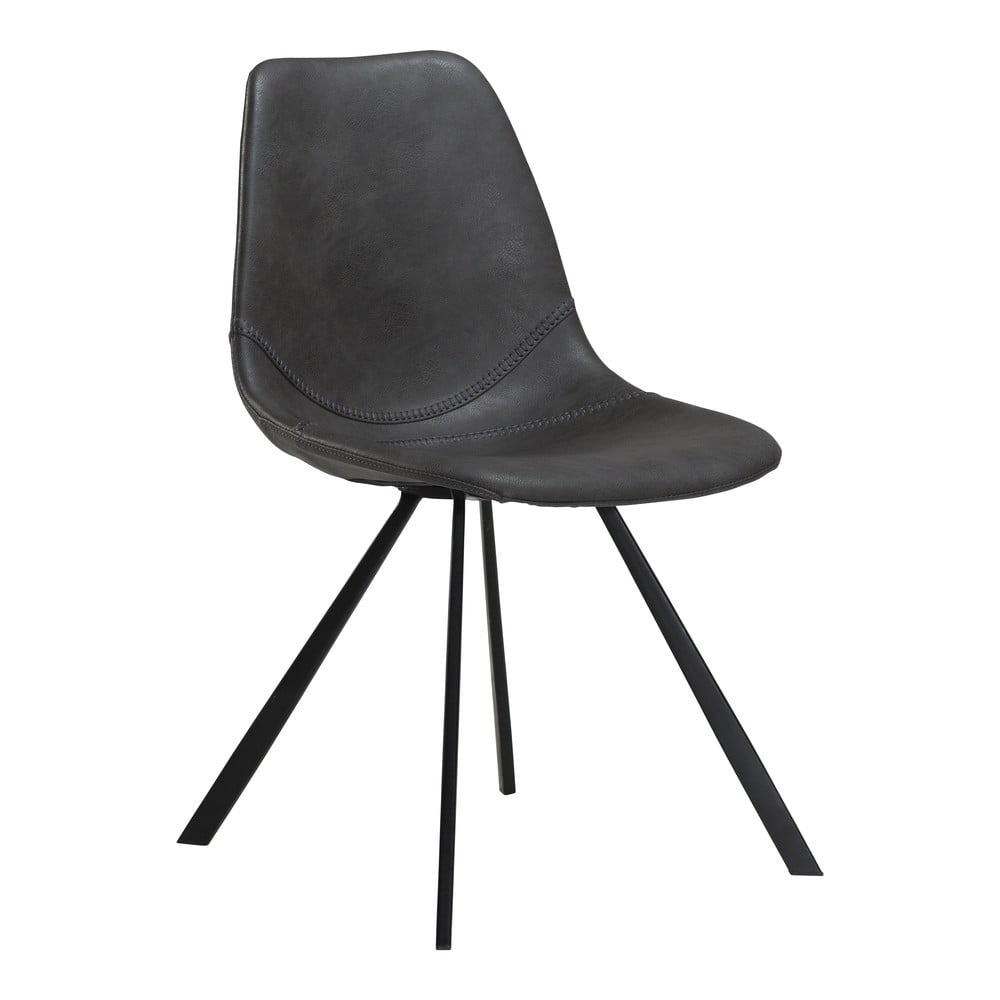 E-shop Sivá jedálenská stolička z imitácie kože DAN–FORM Denmark Pitch