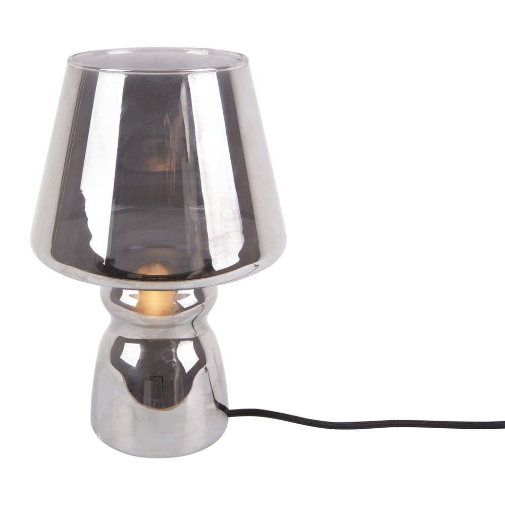 E-shop Sivá sklenená stolová lampa Leitmotiv Classic Glass, ø 16 cm