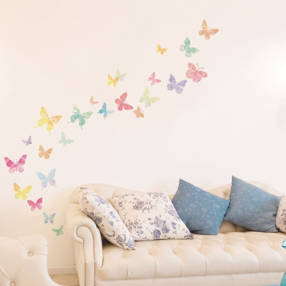 E-shop Sada 24 samolepiek Ambiance Artistic Butterflies