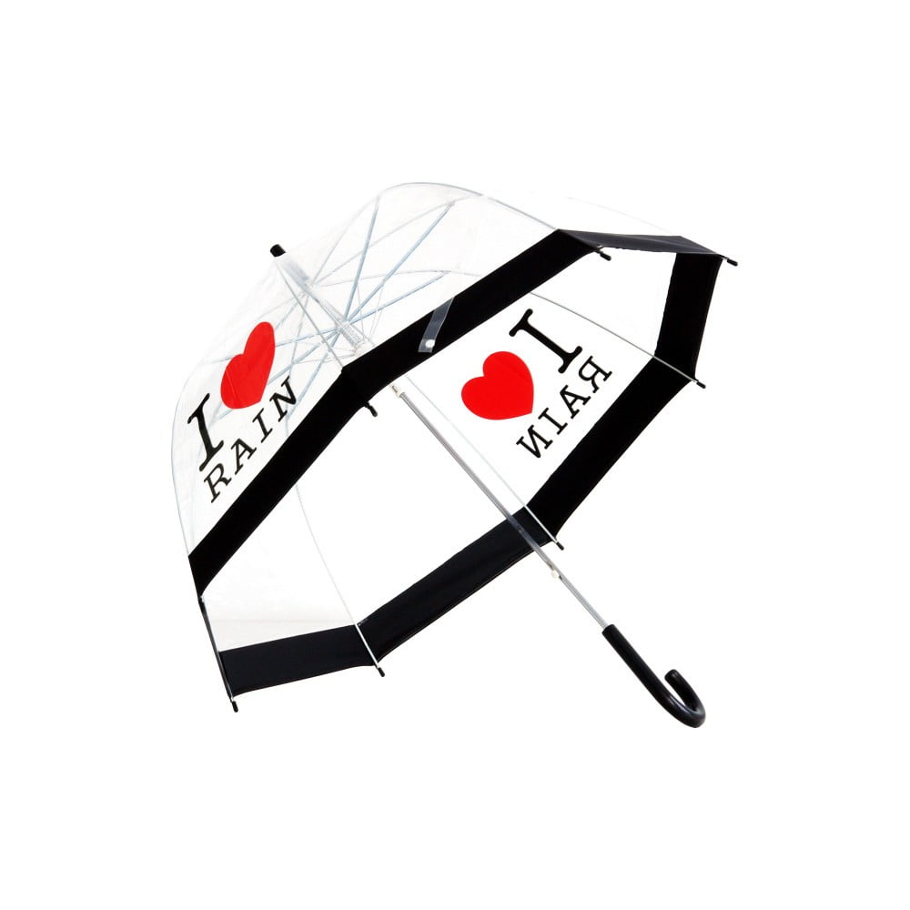 Transparentný dáždnik Ambiance I Love Rain, ⌀ 81 cm